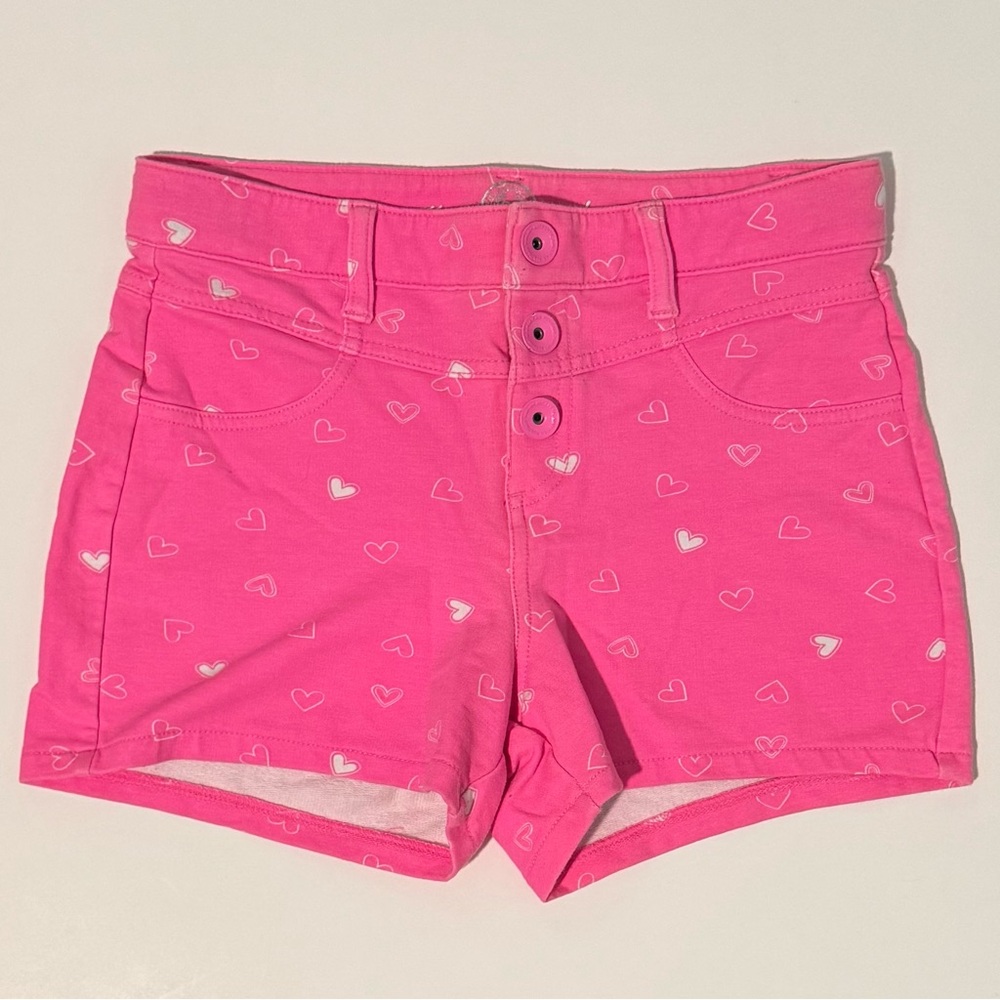 Pink Heart Patterned Shorts